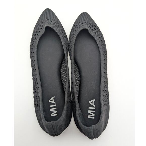 MIA Lovi Knit Pointed Toe Dressy Ballet Flats Women's Black Size US7.5M EU38 - Picture 5 of 10